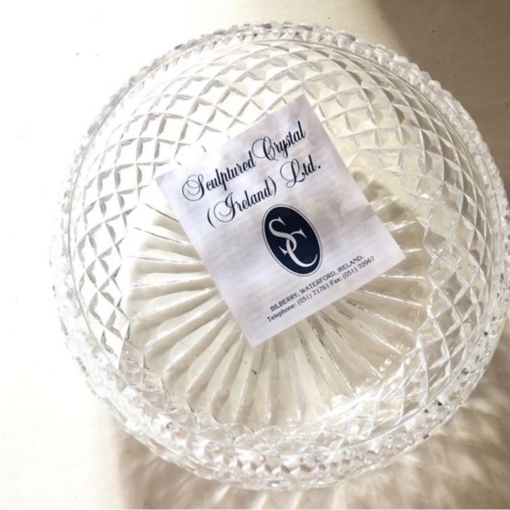 Sculptured Ireland Crystal Cut Glass Bowl Waterford